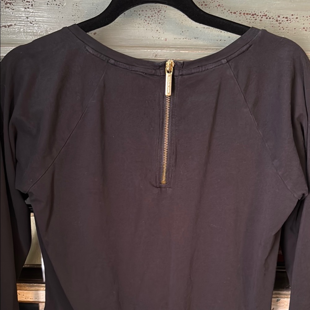 Michaels Kors Black Fitted 3/4 Sleeve Tunic Top - Picture 4 of 6